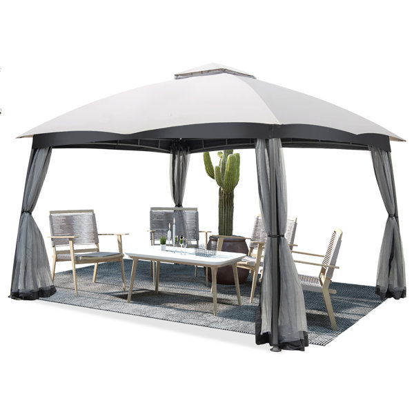 Costway 10x12 Ft 2tier Patio Gazebo Canopy Netting Heavyduty Metal